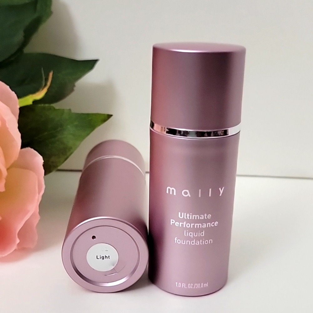 2 pk Mally Beauty ULTIMATE PERFORMANCE Liquid Foundation 1.0 oz LIGHT